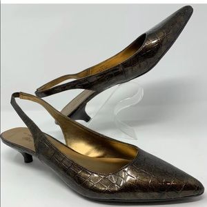 Anne Klein iflex Womens Cream Beige Slingback 10.5